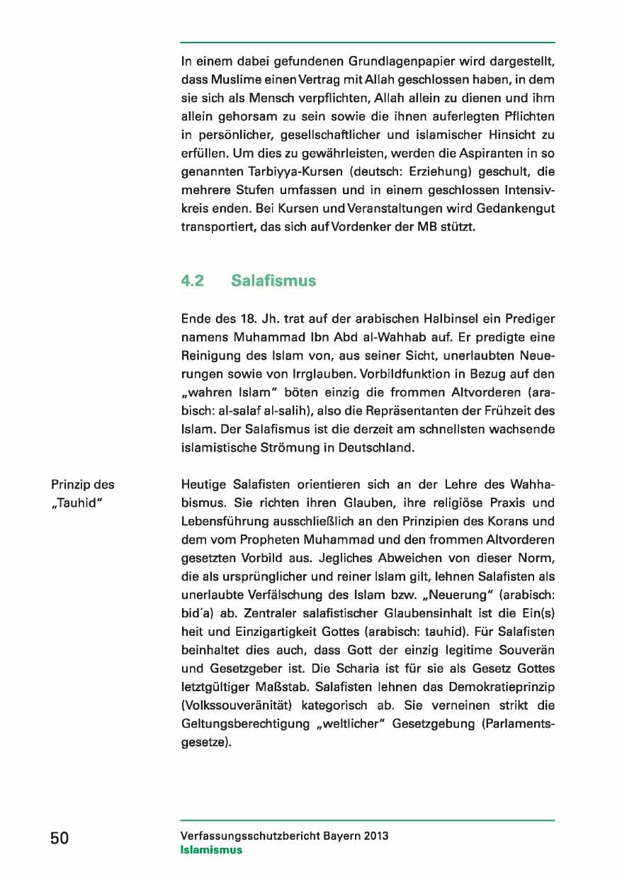 Seite 50 des Verfassungsschutzbericht 2013 Bayern