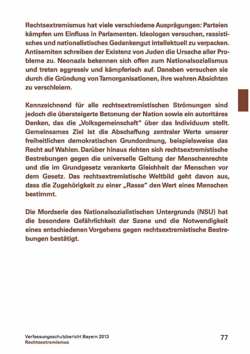 Seite 77 des Verfassungsschutzbericht 2013 Bayern
