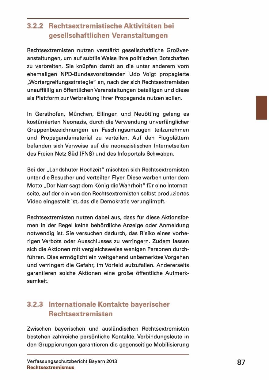 Seite 87 des Verfassungsschutzbericht 2013 Bayern