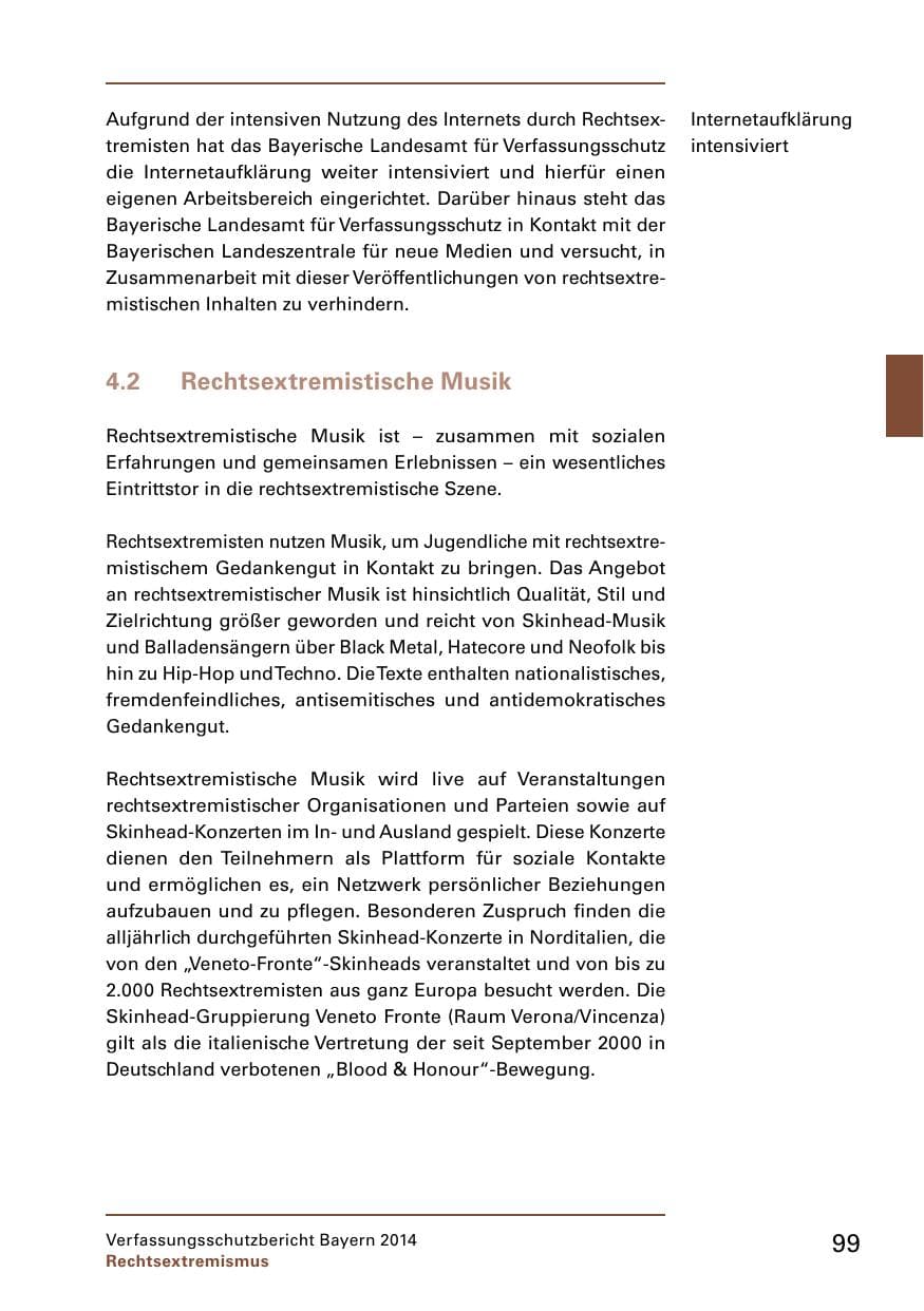Seite 101 des Verfassungsschutzbericht 2014 Bayern