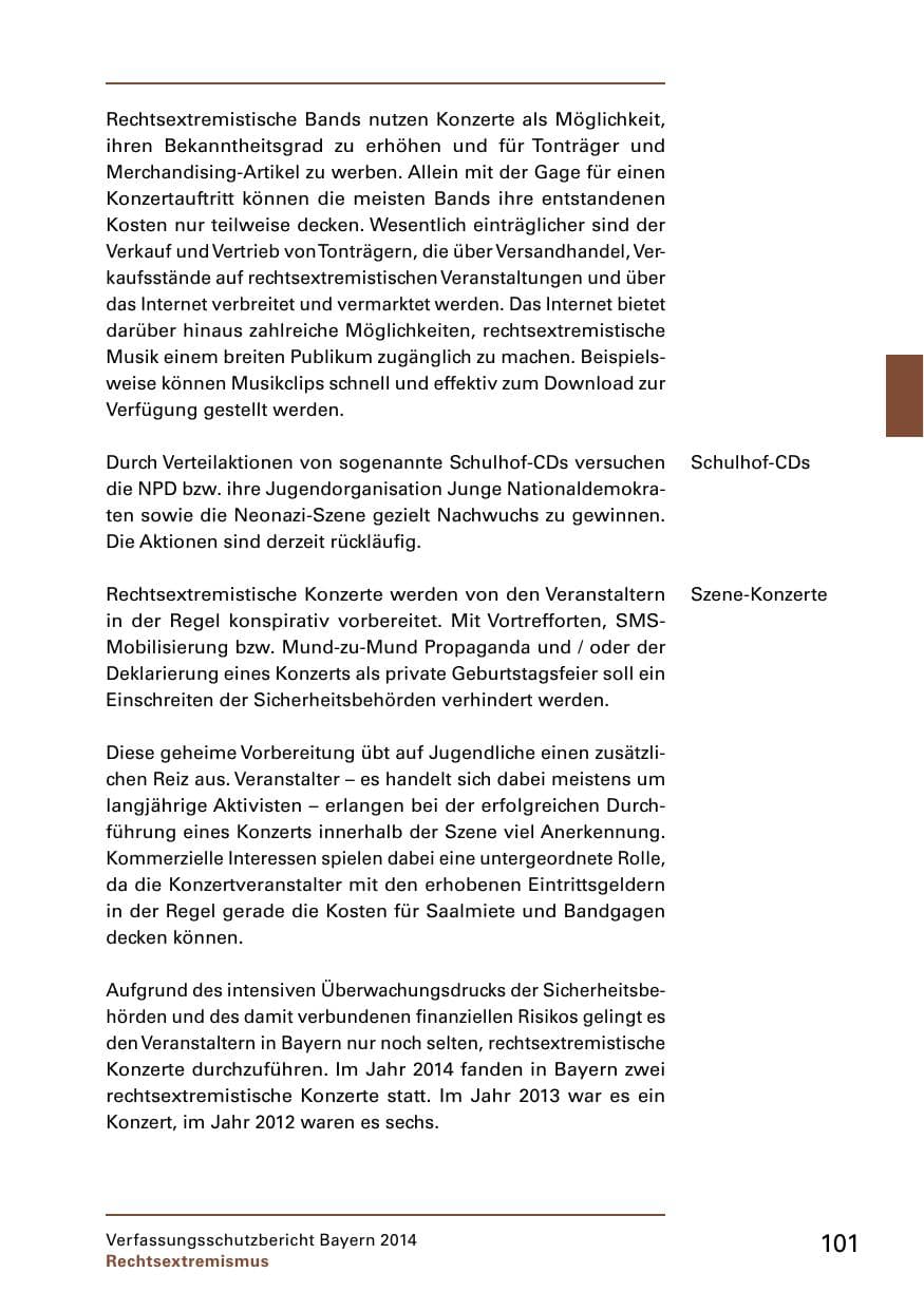 Seite 103 des Verfassungsschutzbericht 2014 Bayern
