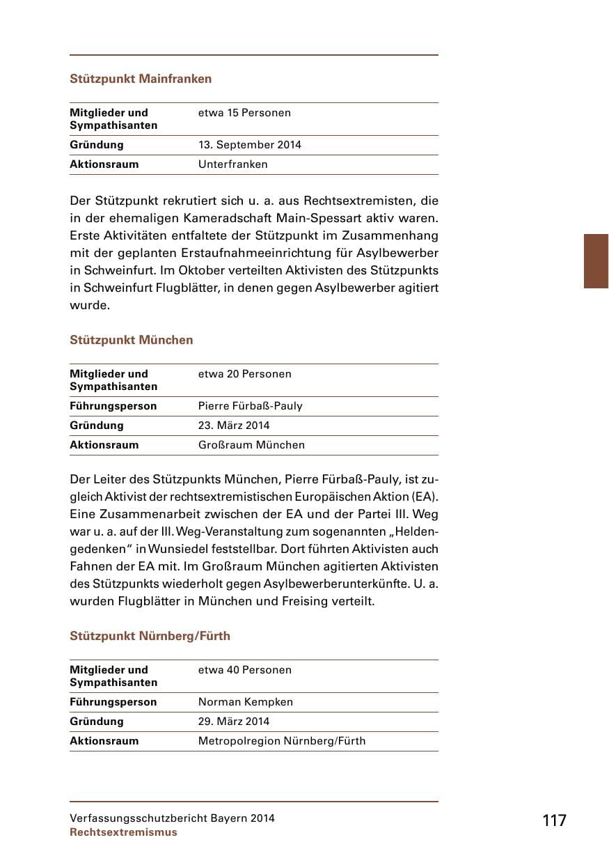 Seite 119 des Verfassungsschutzbericht 2014 Bayern