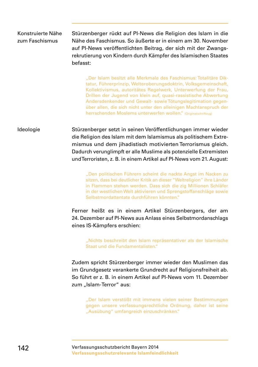 Seite 144 des Verfassungsschutzbericht 2014 Bayern