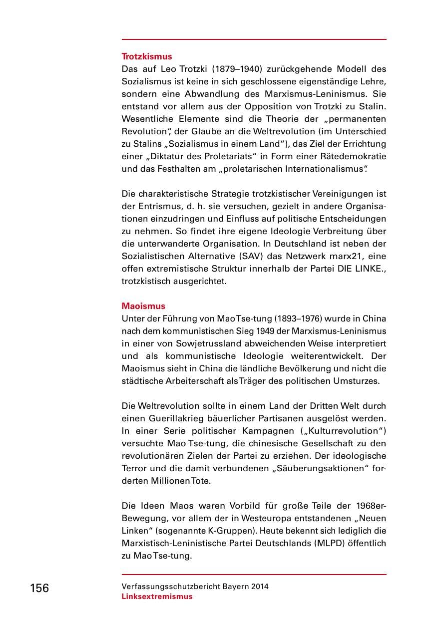 Seite 158 des Verfassungsschutzbericht 2014 Bayern