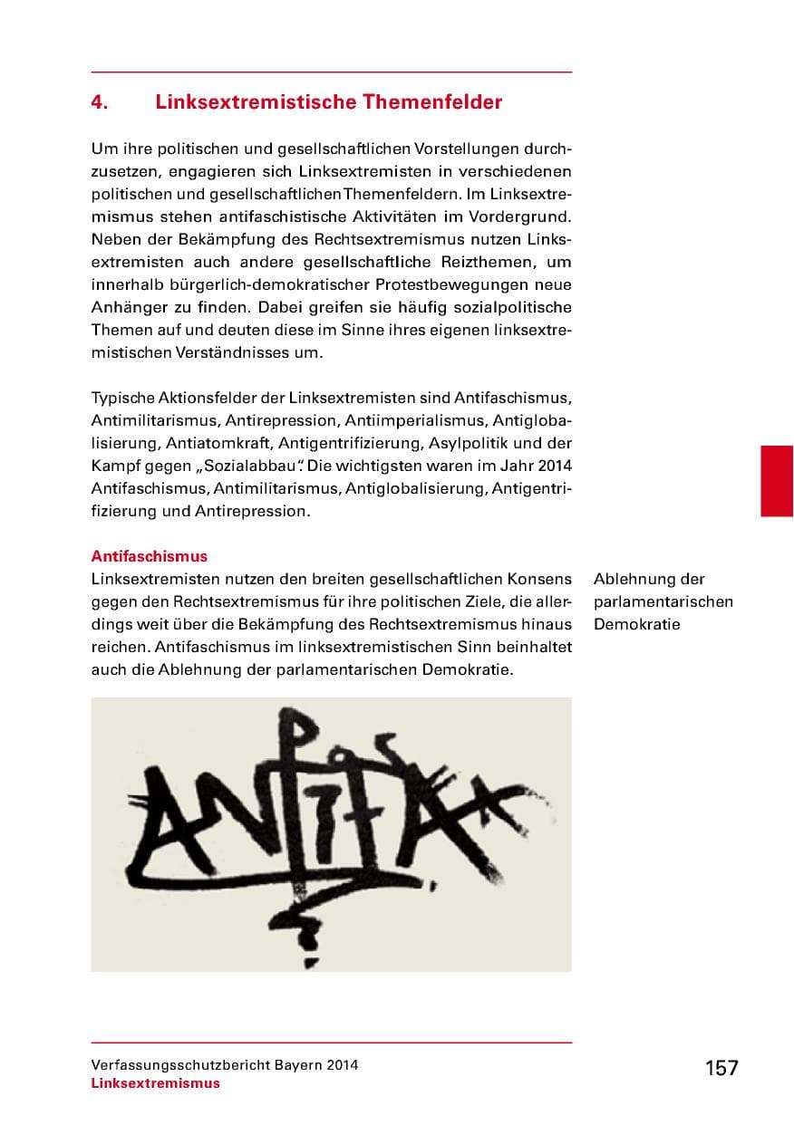 Seite 159 des Verfassungsschutzbericht 2014 Bayern