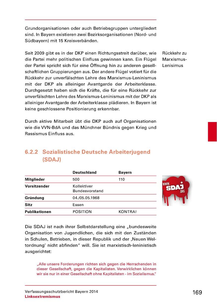 Seite 171 des Verfassungsschutzbericht 2014 Bayern
