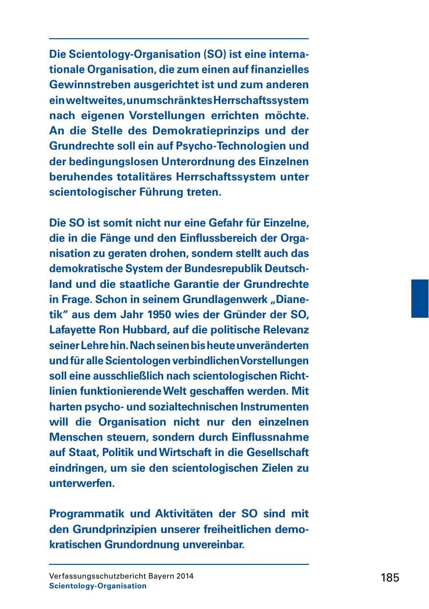 Seite 187 des Verfassungsschutzbericht 2014 Bayern
