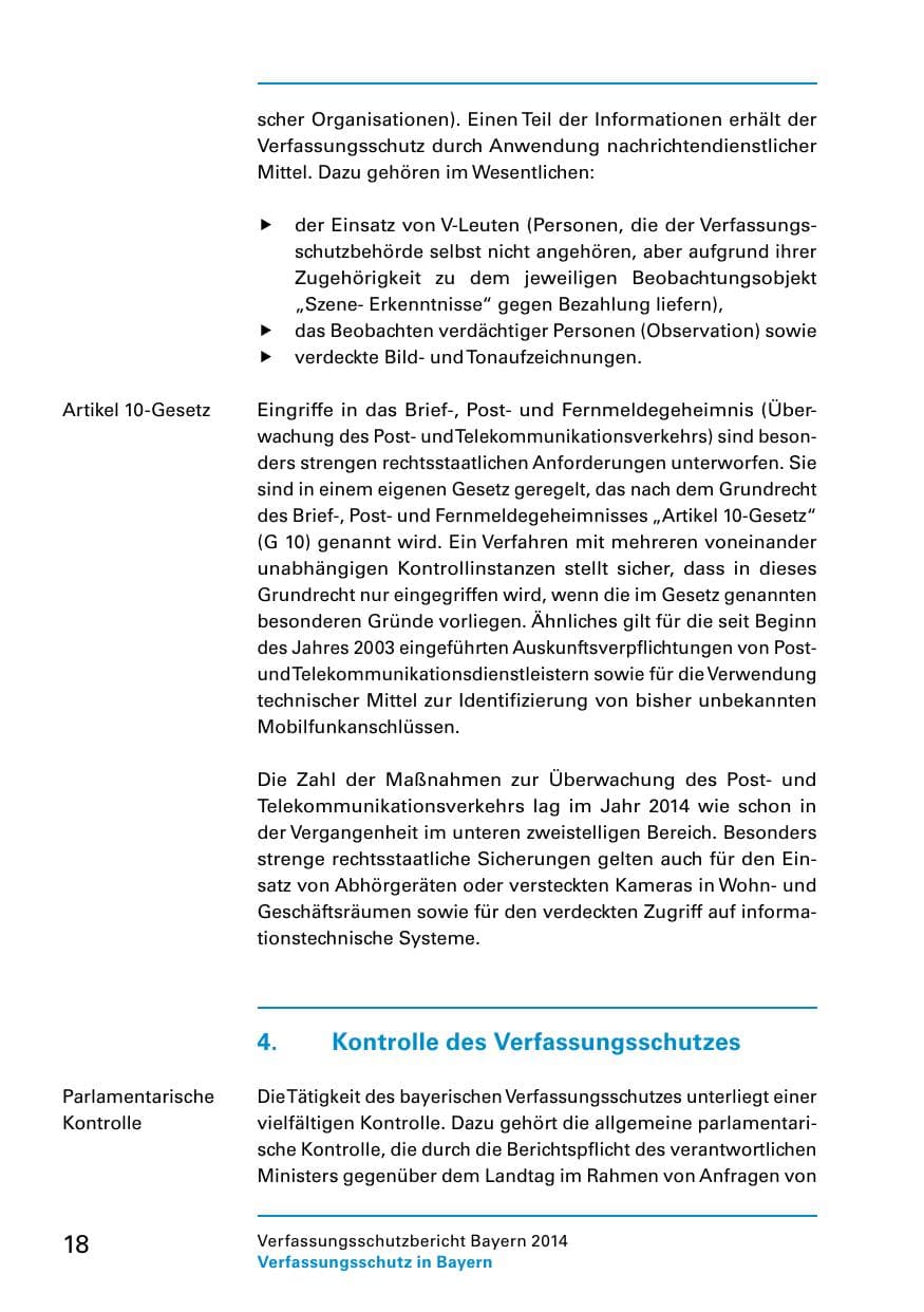 Seite 20 des Verfassungsschutzbericht 2014 Bayern