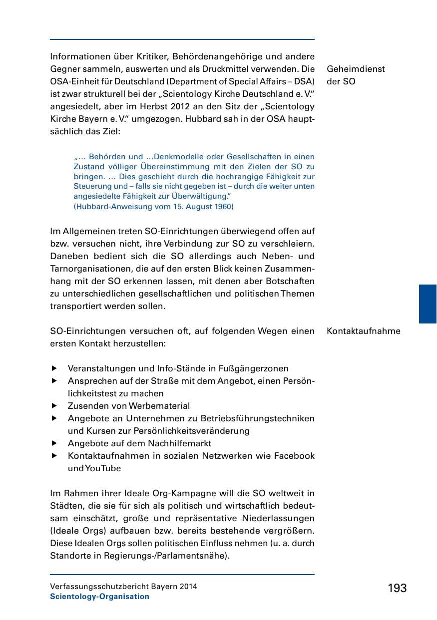 Seite 195 des Verfassungsschutzbericht 2014 Bayern