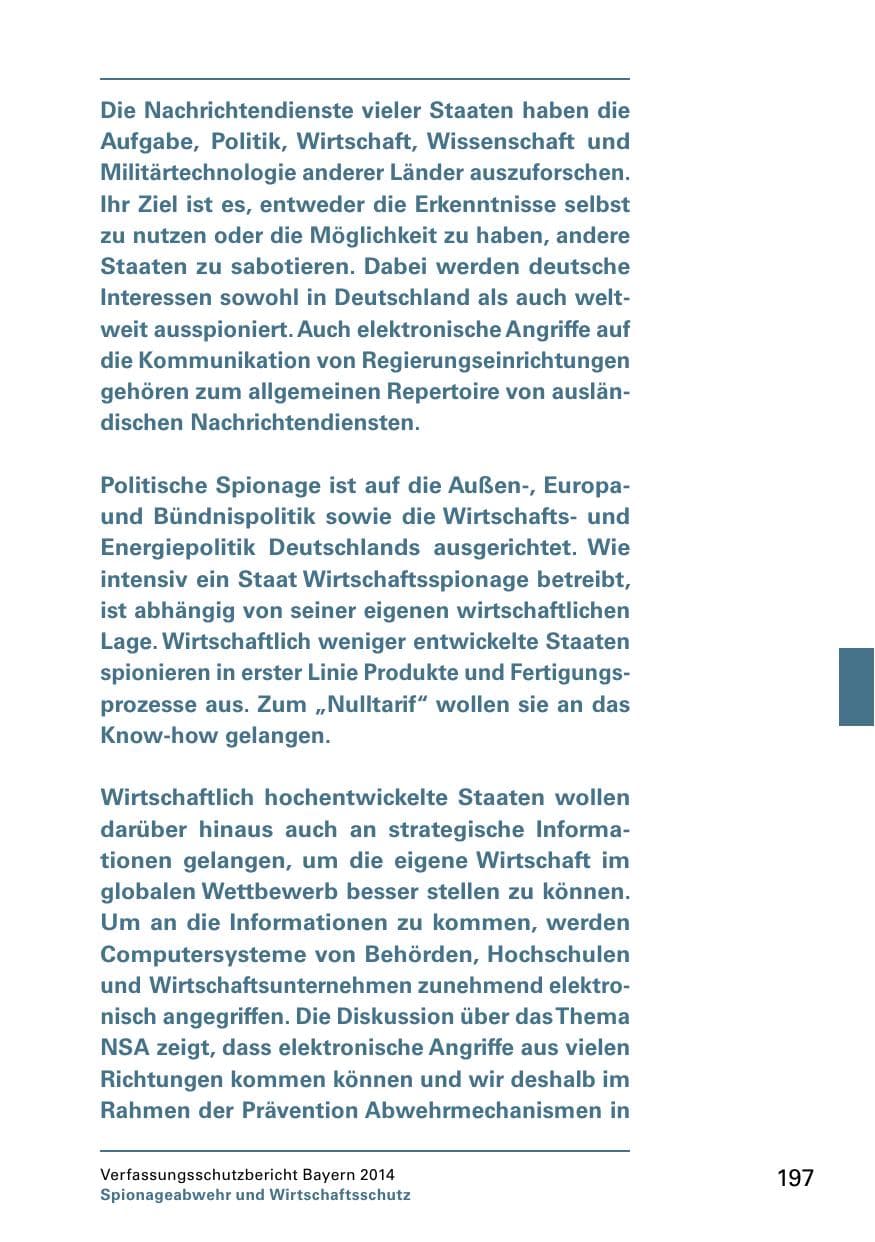 Seite 199 des Verfassungsschutzbericht 2014 Bayern