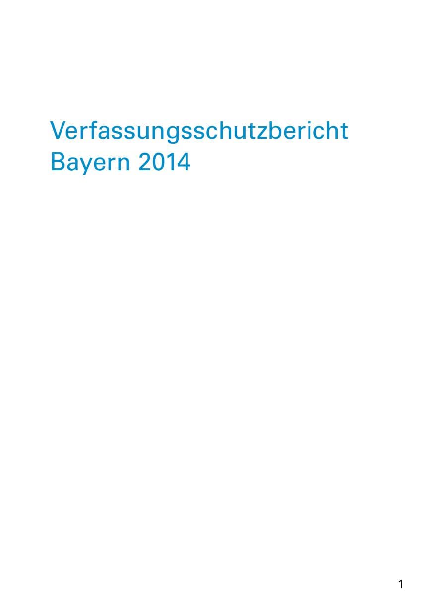Seite 3 des Verfassungsschutzbericht 2014 Bayern