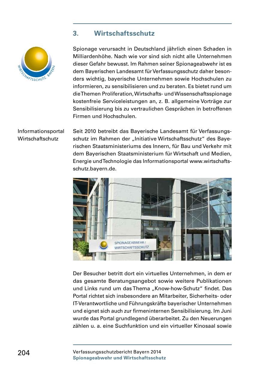 Seite 206 des Verfassungsschutzbericht 2014 Bayern