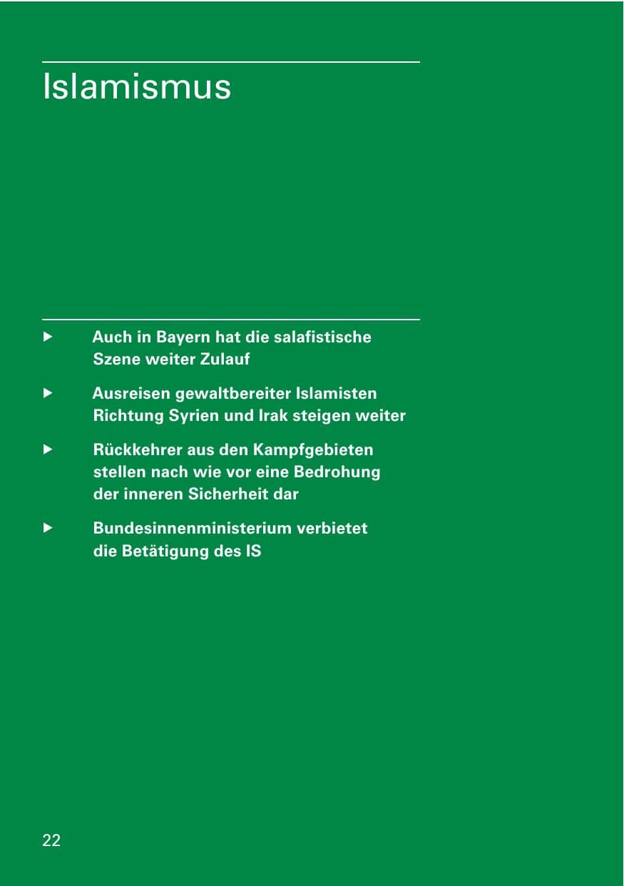 Seite 24 des Verfassungsschutzbericht 2014 Bayern