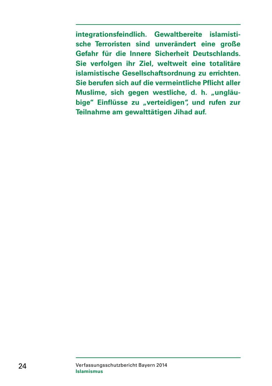 Seite 26 des Verfassungsschutzbericht 2014 Bayern