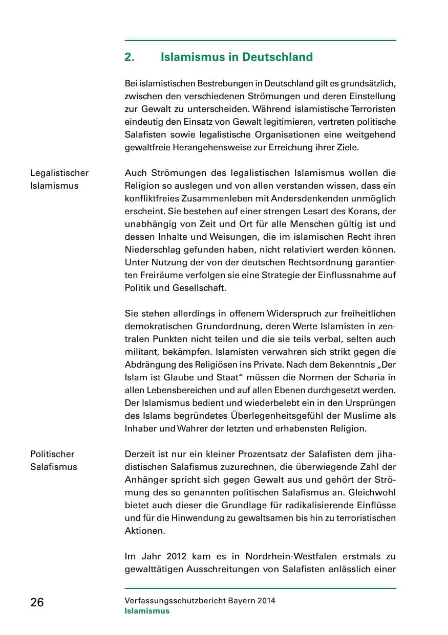 Seite 28 des Verfassungsschutzbericht 2014 Bayern