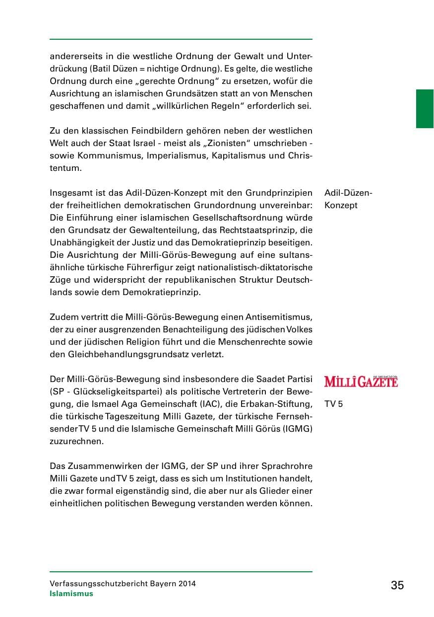Seite 37 des Verfassungsschutzbericht 2014 Bayern