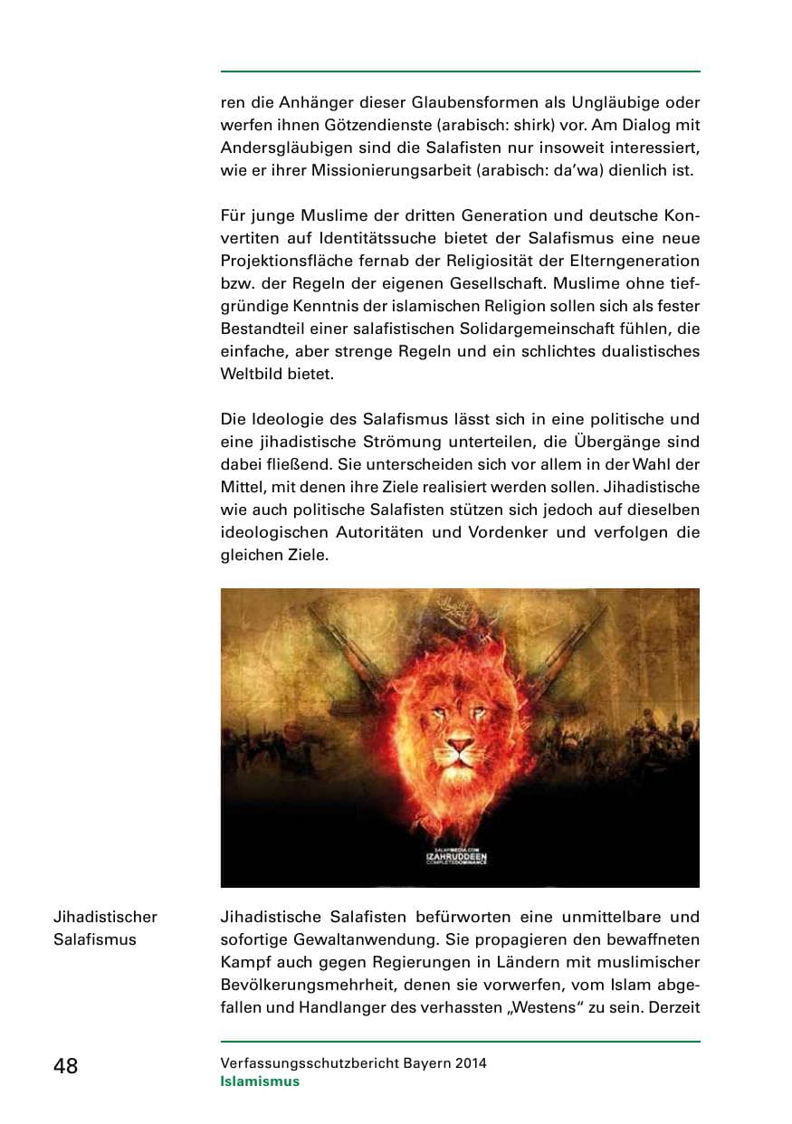 Seite 50 des Verfassungsschutzbericht 2014 Bayern