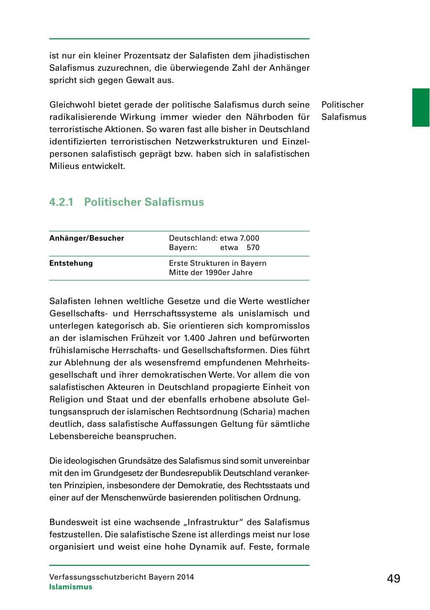 Seite 51 des Verfassungsschutzbericht 2014 Bayern
