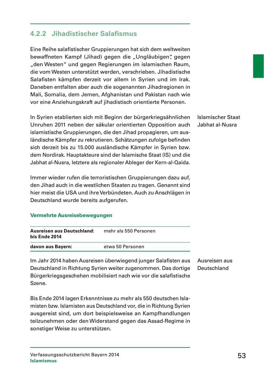 Seite 55 des Verfassungsschutzbericht 2014 Bayern