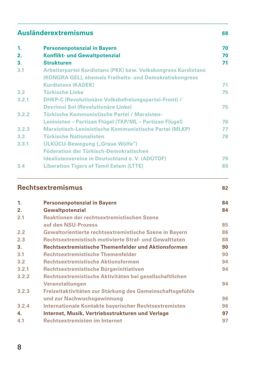 Seite 10 des Verfassungsschutzbericht 2014 Bayern