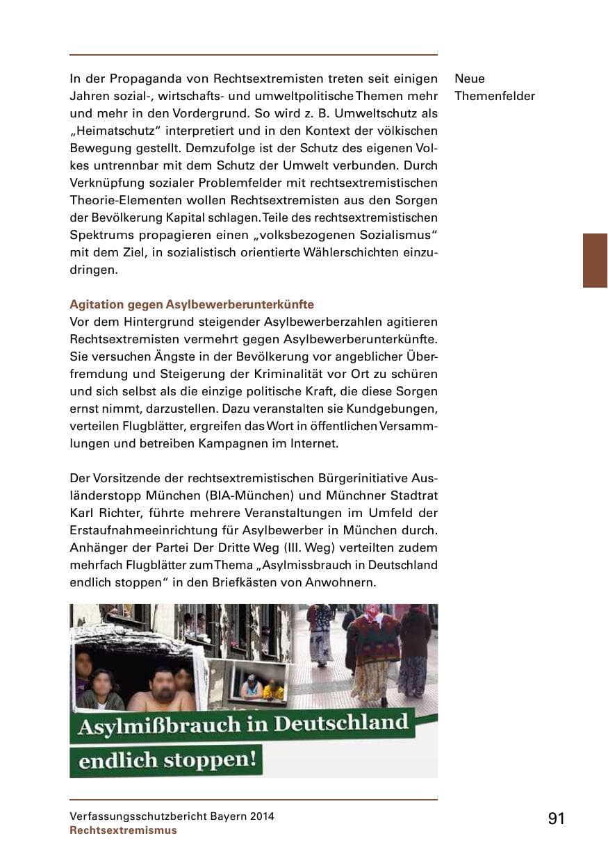 Seite 93 des Verfassungsschutzbericht 2014 Bayern