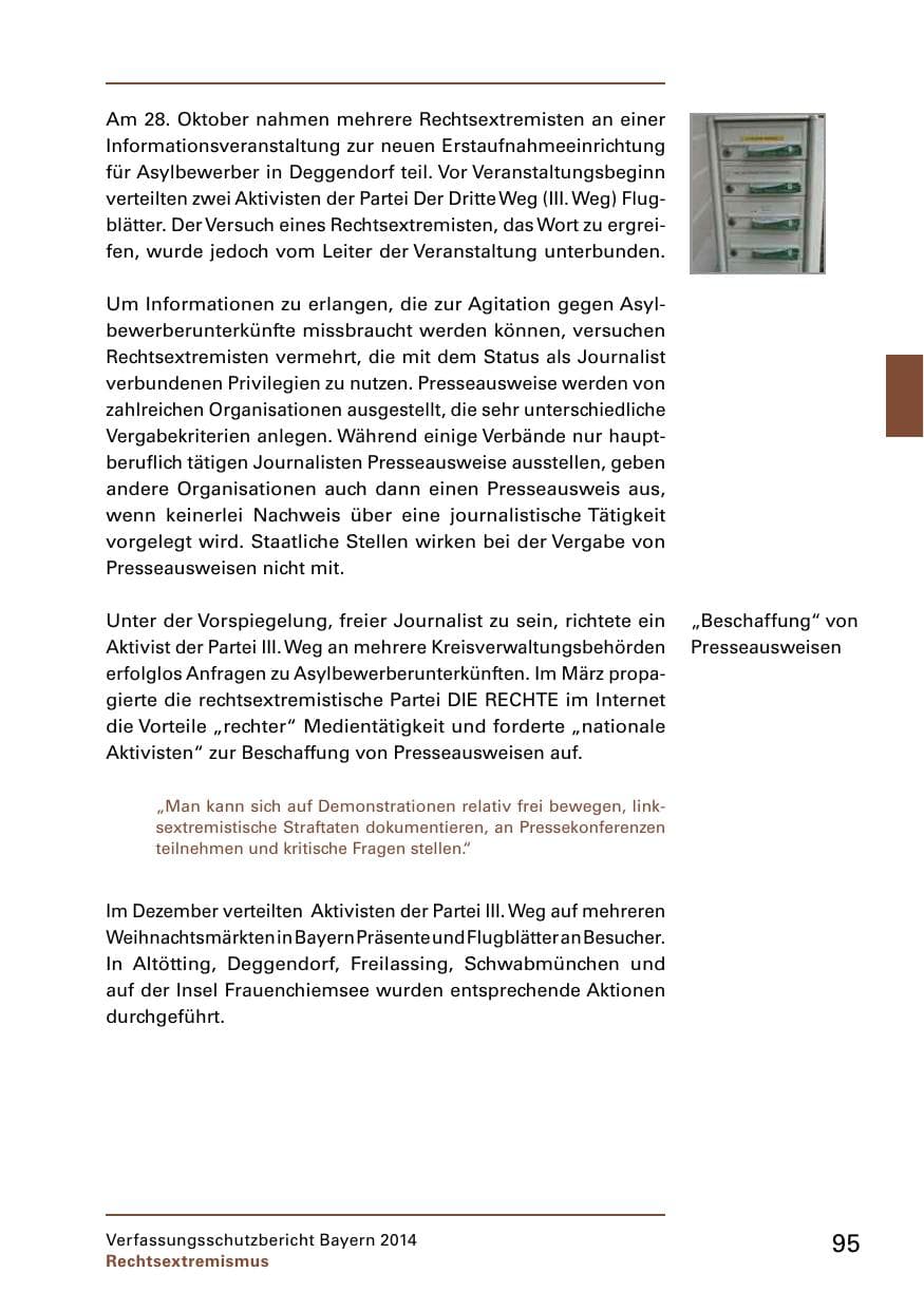 Seite 97 des Verfassungsschutzbericht 2014 Bayern