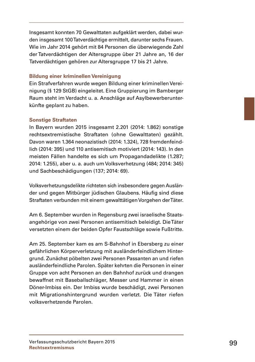 Seite 101 des Verfassungsschutzbericht 2015 Bayern