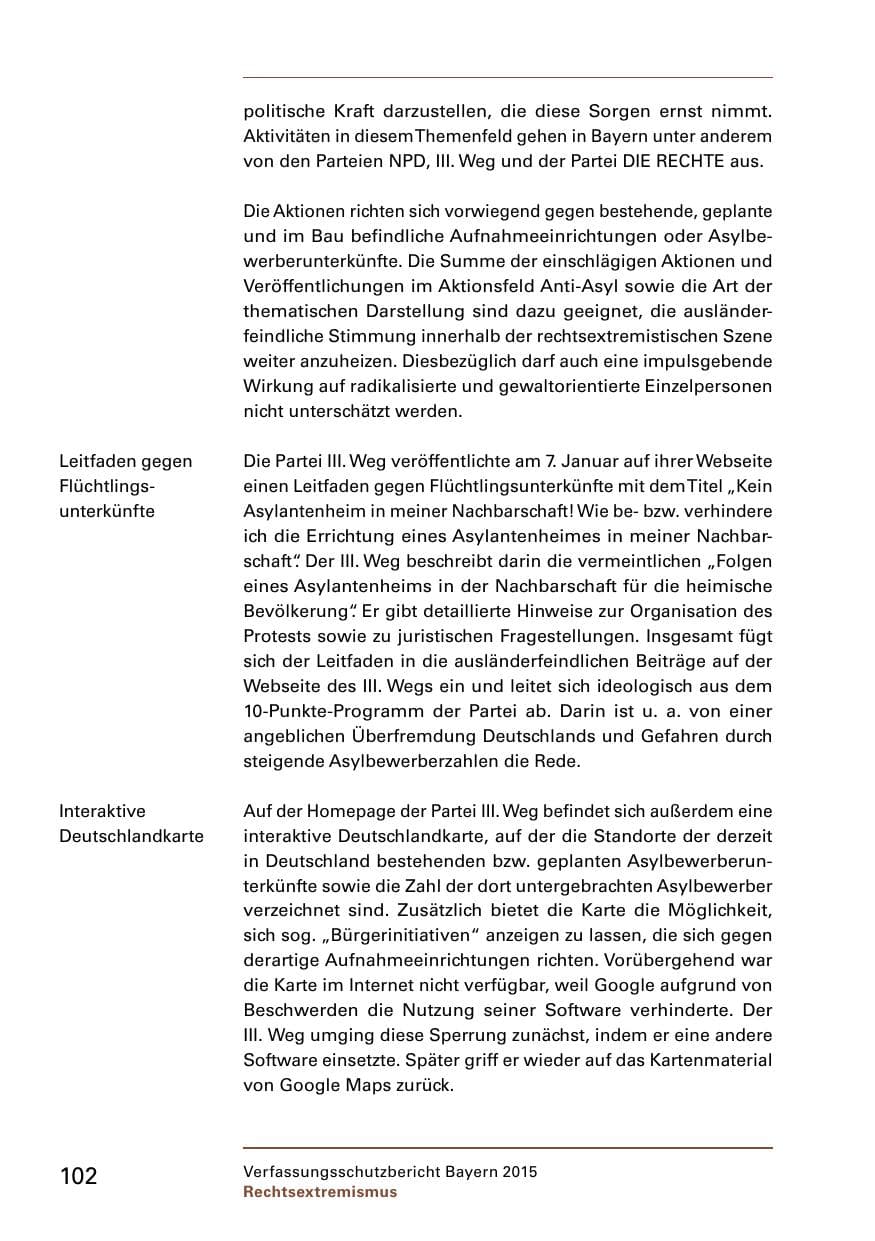 Seite 104 des Verfassungsschutzbericht 2015 Bayern