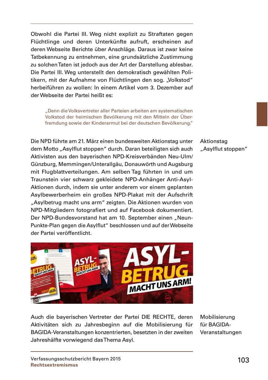 Seite 105 des Verfassungsschutzbericht 2015 Bayern