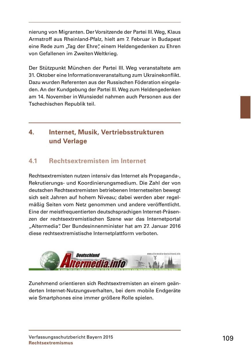 Seite 111 des Verfassungsschutzbericht 2015 Bayern