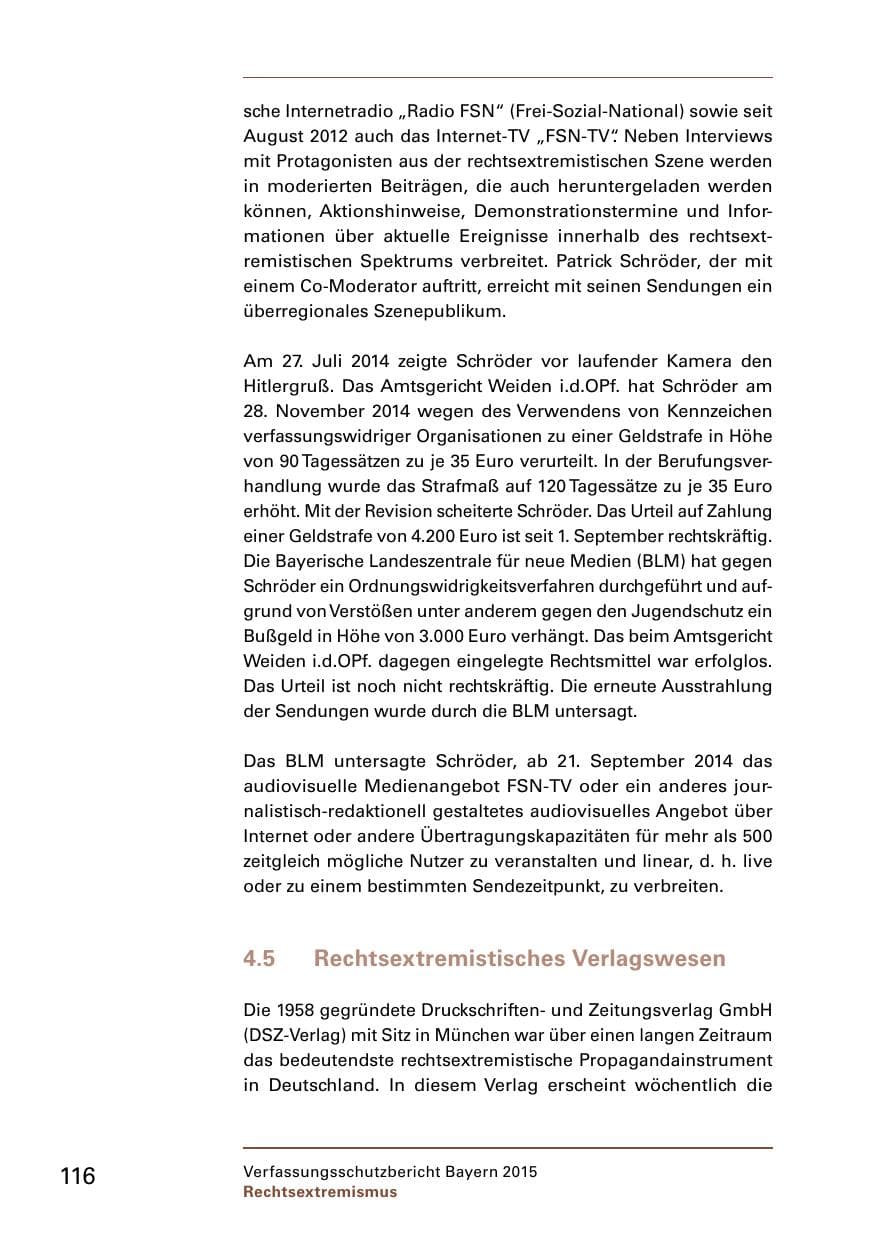 Seite 118 des Verfassungsschutzbericht 2015 Bayern