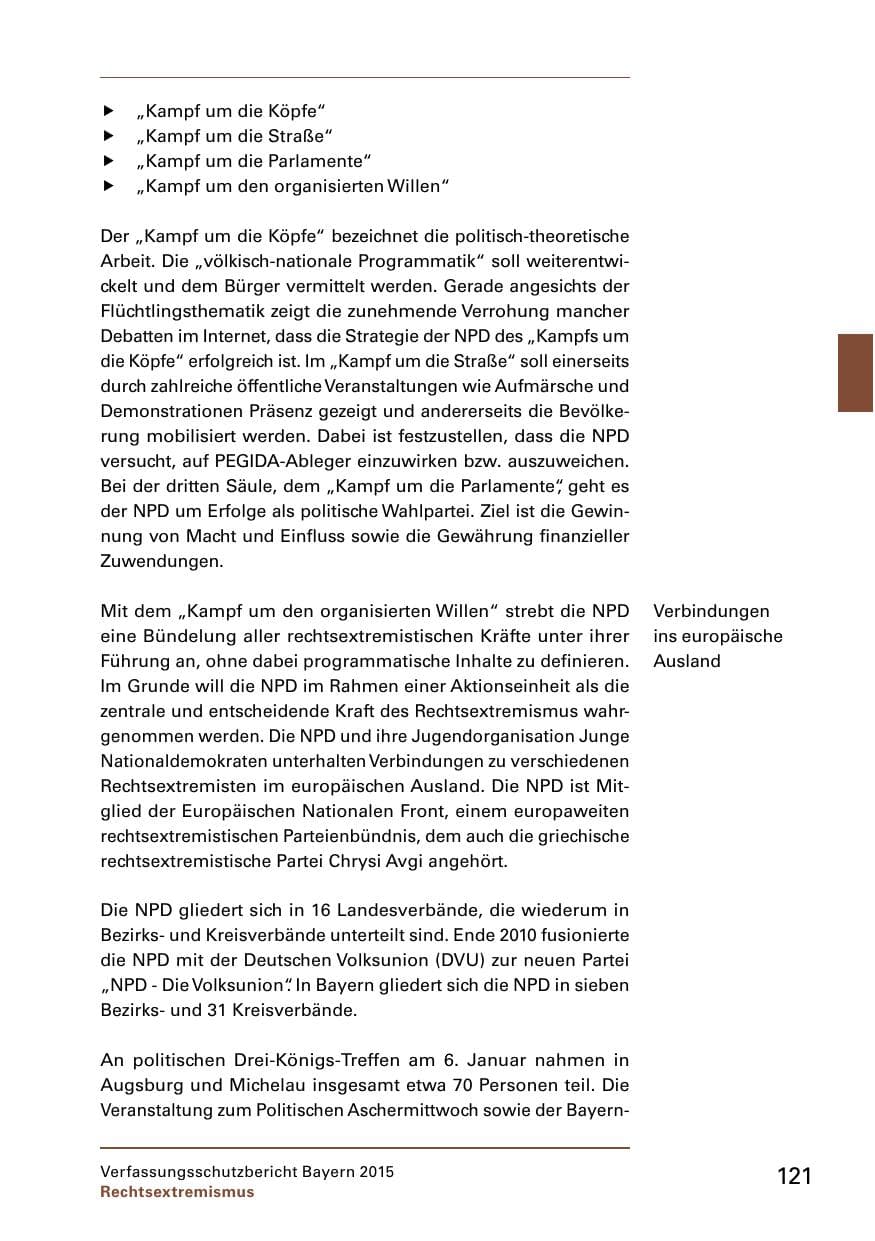 Seite 123 des Verfassungsschutzbericht 2015 Bayern