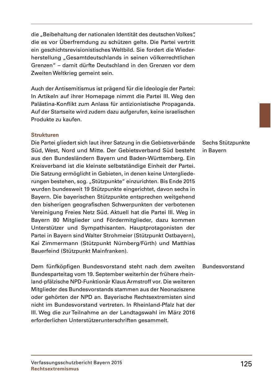 Seite 127 des Verfassungsschutzbericht 2015 Bayern