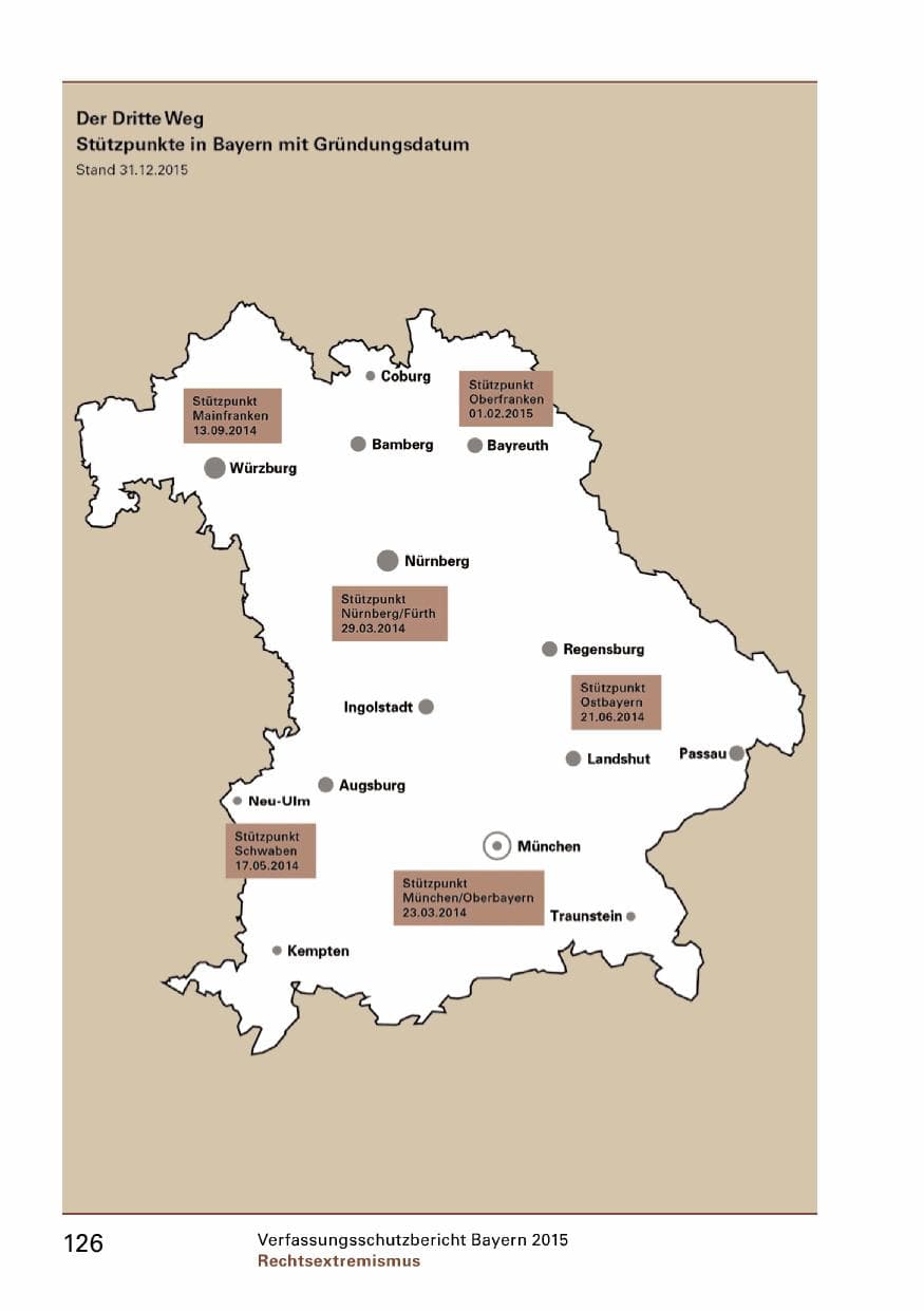 Seite 128 des Verfassungsschutzbericht 2015 Bayern