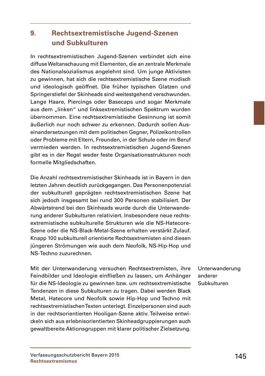 Seite 147 des Verfassungsschutzbericht 2015 Bayern