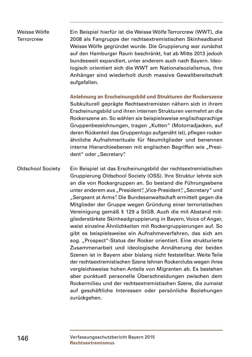 Seite 148 des Verfassungsschutzbericht 2015 Bayern