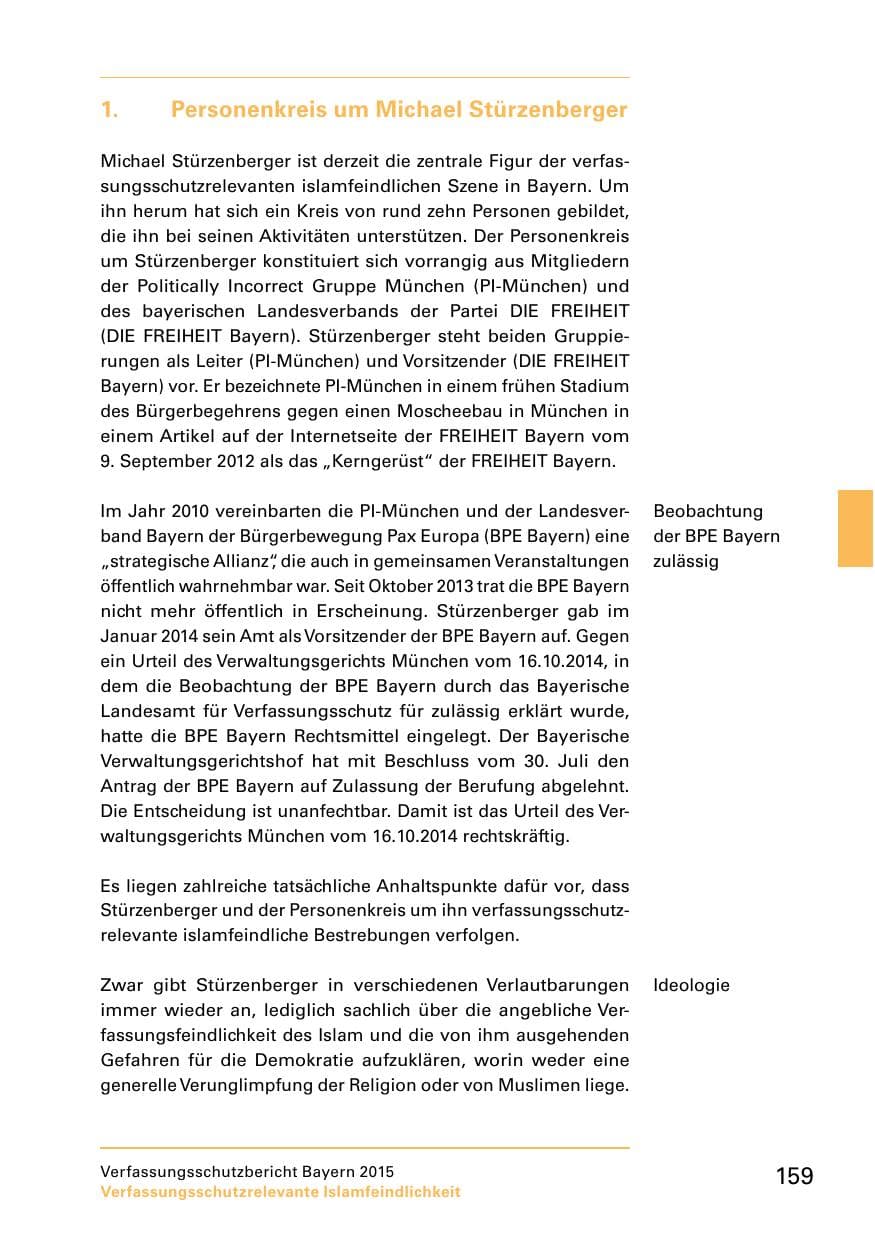 Seite 161 des Verfassungsschutzbericht 2015 Bayern
