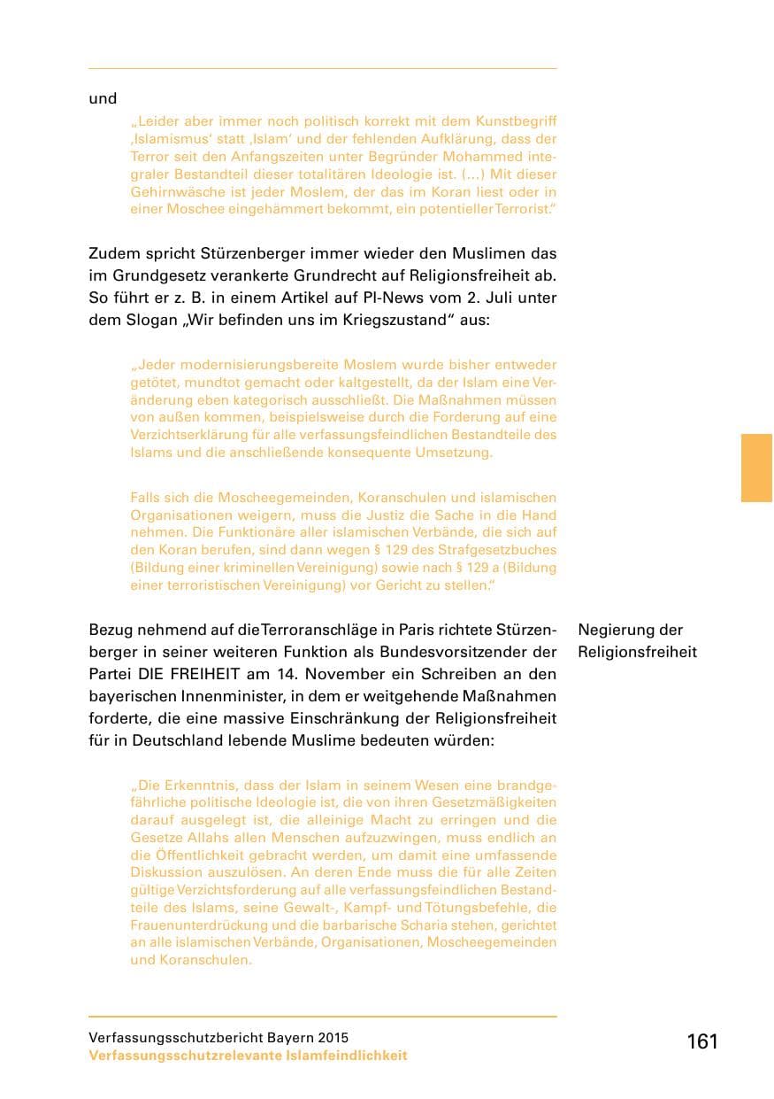Seite 163 des Verfassungsschutzbericht 2015 Bayern