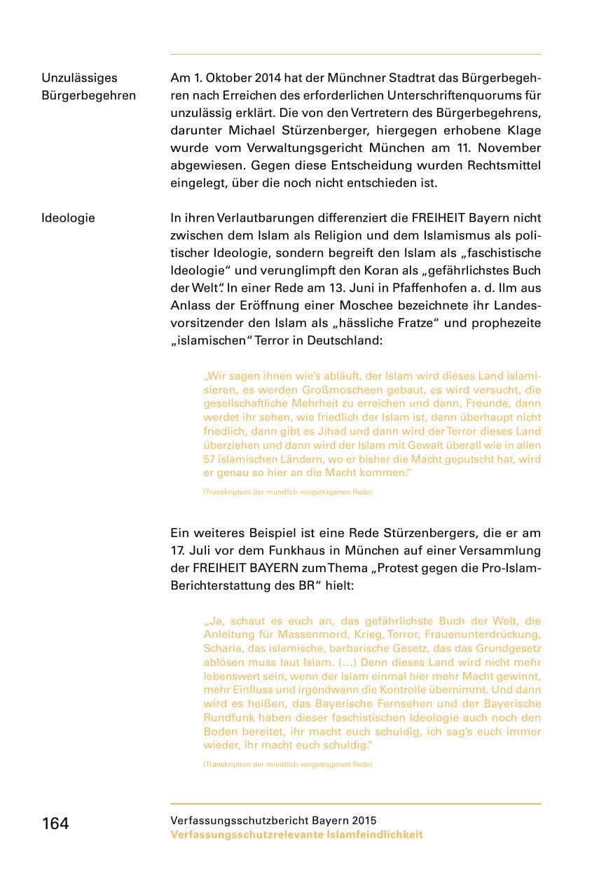 Seite 166 des Verfassungsschutzbericht 2015 Bayern