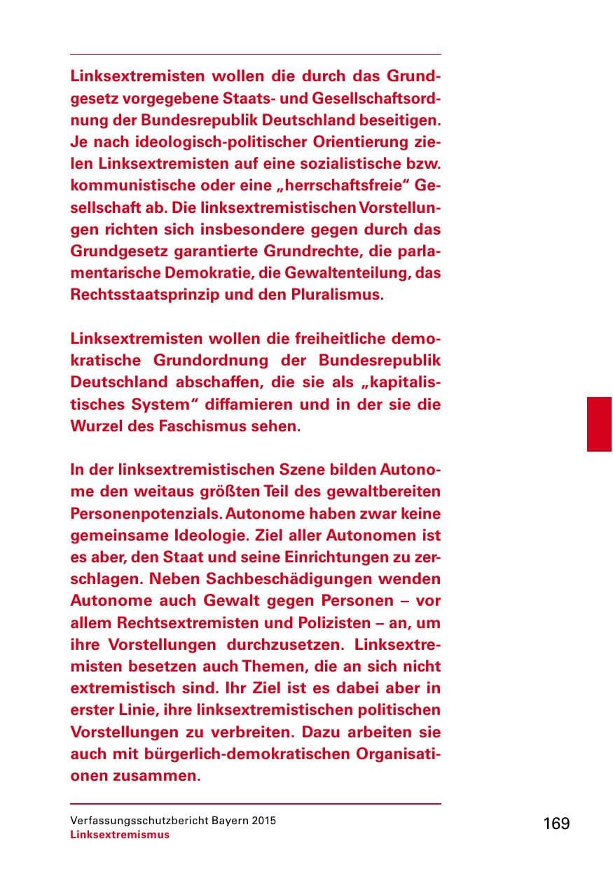 Seite 171 des Verfassungsschutzbericht 2015 Bayern