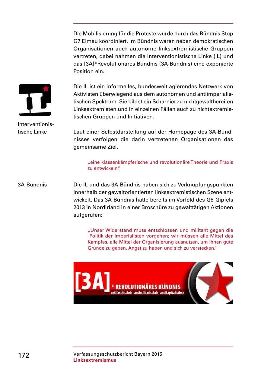 Seite 174 des Verfassungsschutzbericht 2015 Bayern