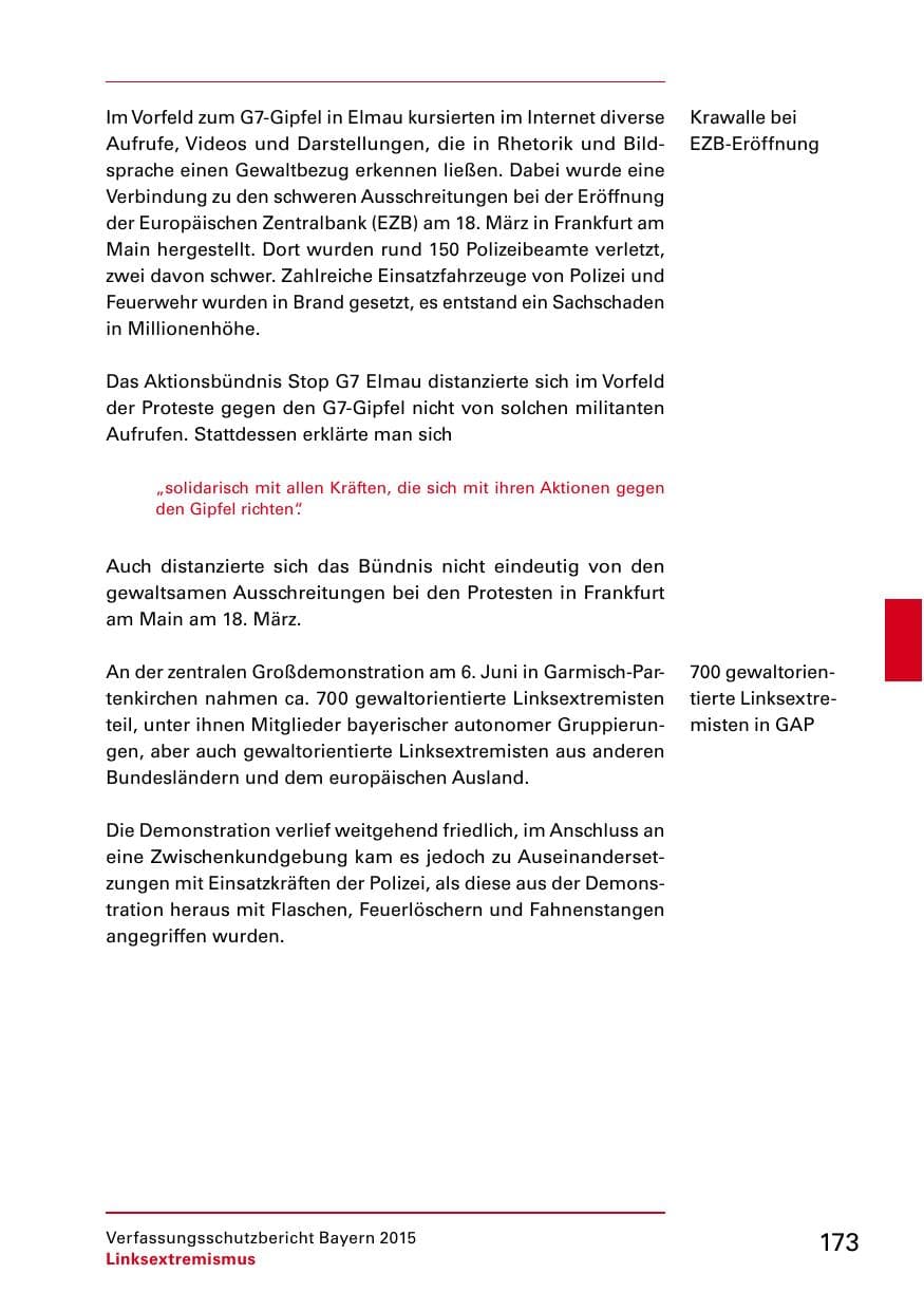 Seite 175 des Verfassungsschutzbericht 2015 Bayern