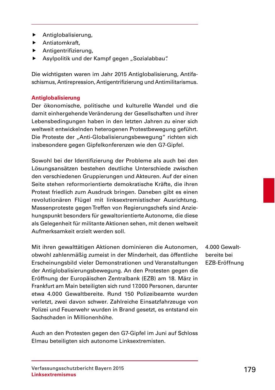 Seite 181 des Verfassungsschutzbericht 2015 Bayern