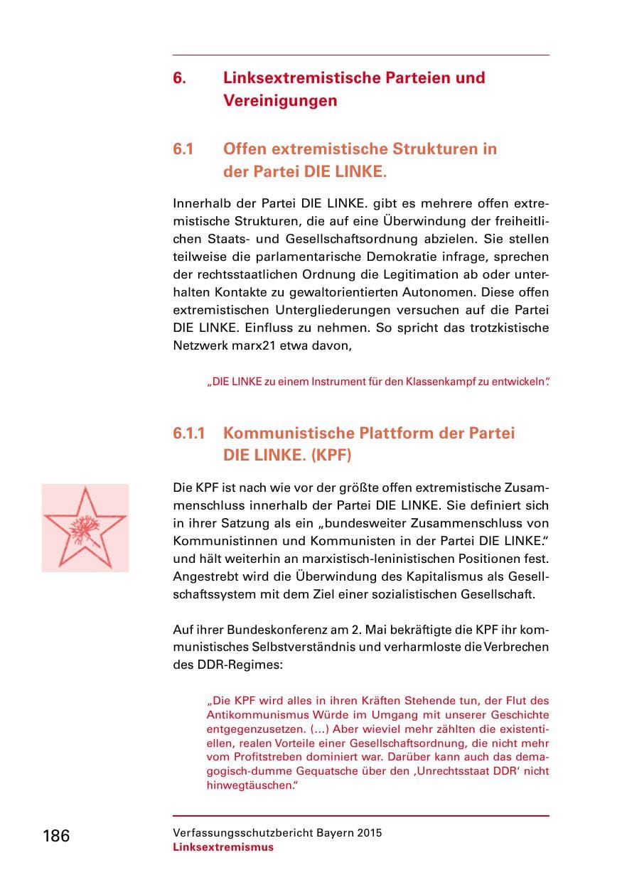 Seite 188 des Verfassungsschutzbericht 2015 Bayern