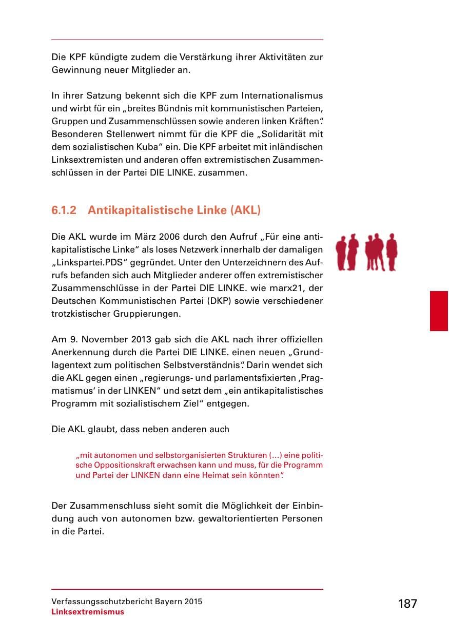 Seite 189 des Verfassungsschutzbericht 2015 Bayern