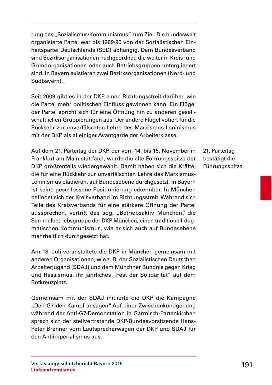 Seite 193 des Verfassungsschutzbericht 2015 Bayern