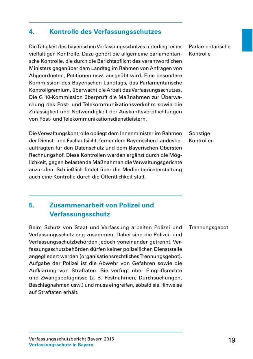 Seite 21 des Verfassungsschutzbericht 2015 Bayern