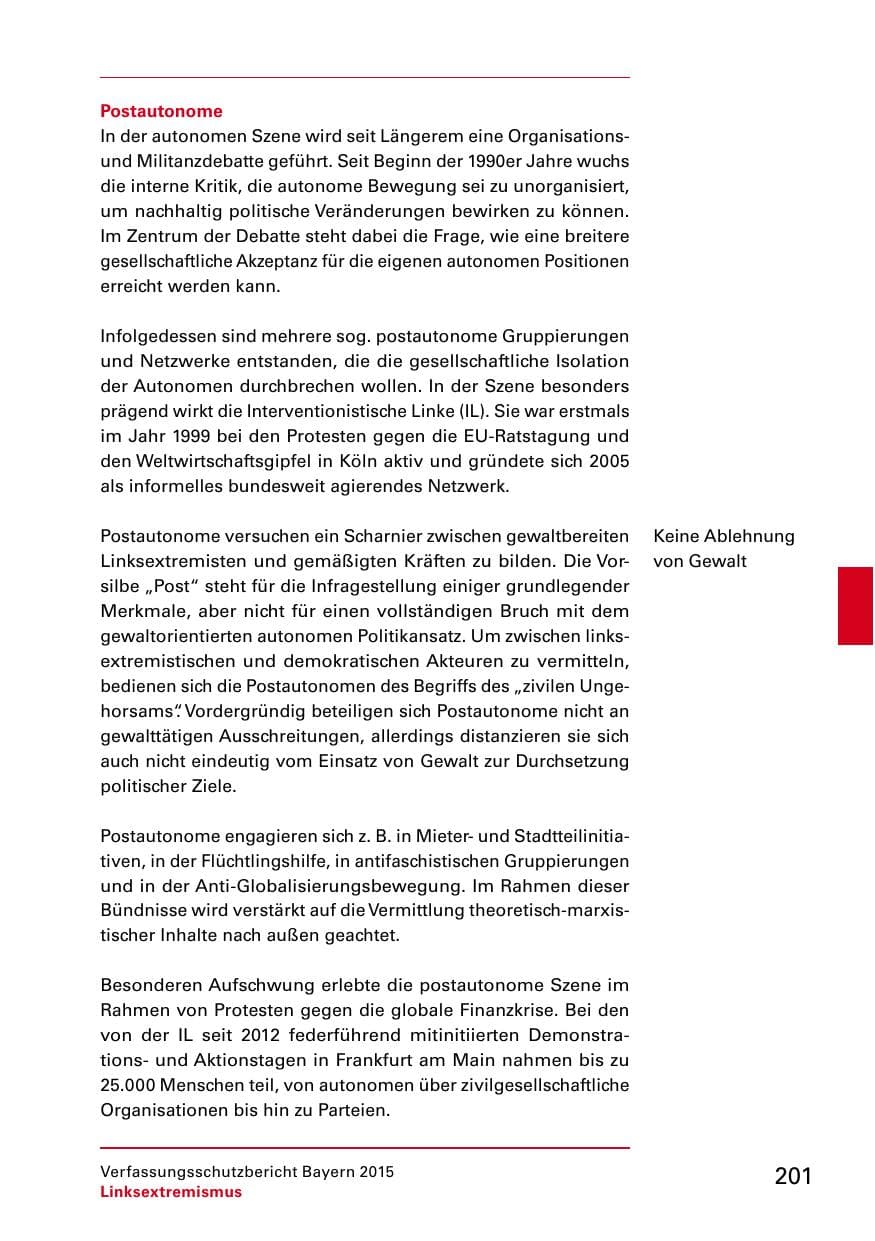 Seite 203 des Verfassungsschutzbericht 2015 Bayern