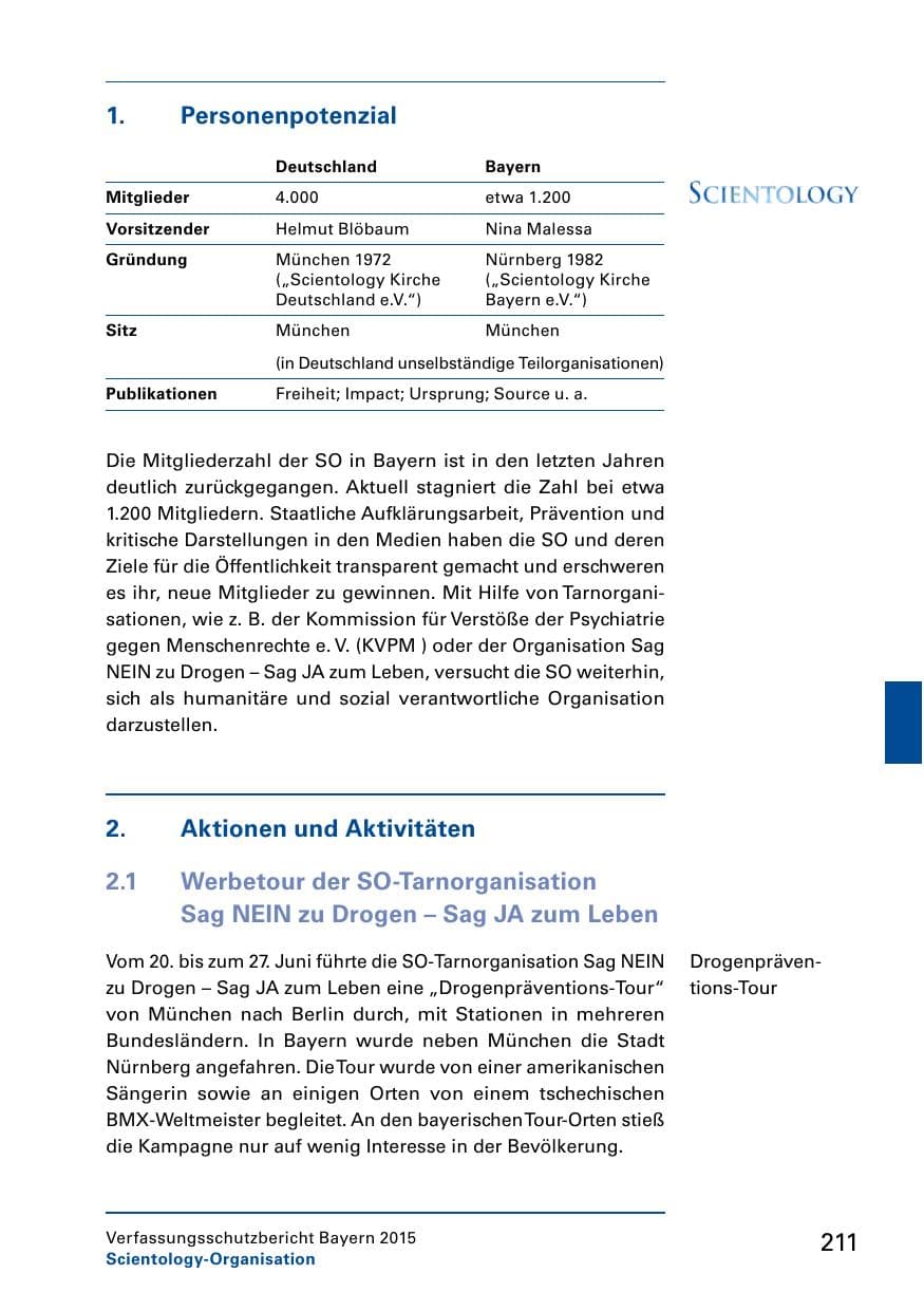 Seite 213 des Verfassungsschutzbericht 2015 Bayern
