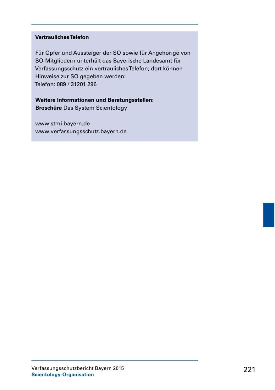 Seite 223 des Verfassungsschutzbericht 2015 Bayern
